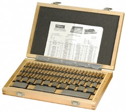 MSC&nbsp;Fowler Gage Block Set, 81 Pc, AS-1 Grade, 0.05 to 4 in Range, Steel