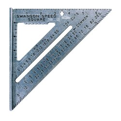 MSC&nbsp;Savage by Swanson Rafter Square, 7 in Blade, 7 in Base, Aluminum, 1/8 in Graduation