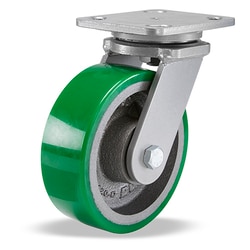MSC&nbsp;Hamilton Swivel Caster, Duralast Polyurethane, 6 in Wheel, 1,200 lb