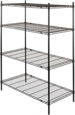 MSC&nbsp;Value Collection Starter Unit Wire Shelving, 4 Shelves, 300 Lb Load Capacity