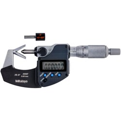 MSC&nbsp;Mitutoyo Electronic V-Anvil Micrometer, 0.05 to 0.6 in, 4 μm, 3 Flutes