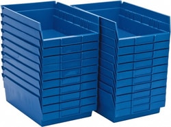 MSC&nbsp;Quantum Storage Plastic Hopper Shelf Bin, Polypropylene, Blue, 50 Lb Capacity