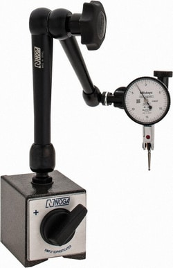 MSC&nbsp;Value Collection Dial Indicator & Base Kit, 0.000500 in Graduation, 0-15-0 Dial, Magnetic Base