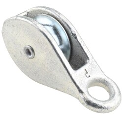 MSC Industrial Supply Co. Rigid Eye Single Sheave Pulley, 1.5 in Outside Dia, Malleable Iron, Galvanized