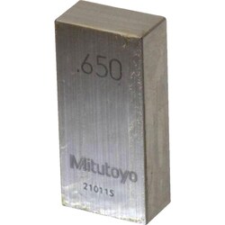 MSC&nbsp;Mitutoyo Gage Block, Rectangle, 0.65 inch, Grade 0, Steel