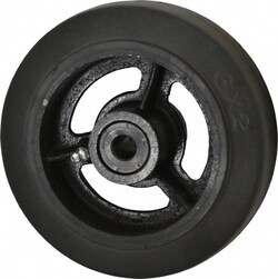 MSC&nbsp;Fairbanks Caster Wheel, Rubber, 6 in, 2 in, 1/2 in Axle, Delrin Bearing