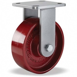 MSC&nbsp;Hamilton Rigid Top Plate Caster, Cast Iron, 6 in Wheel, 1400 lb Capacity