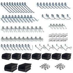 MSC&nbsp;Triton Products Pegboard Hook Set, 95 Piece, Zinc Alloy & Steel, 1/8-1/4 in