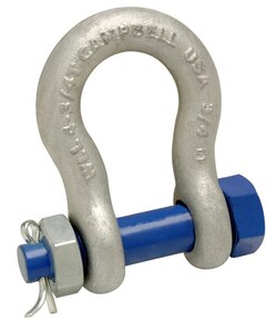MSC&nbsp;Campbell Anchor Shackle, 1-3/4 inch, Bolt Type, Forged Carbon Steel, Galvanized