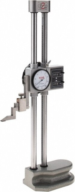 MSC&nbsp;SPI Dial Height Gage, 12 in, Stainless Steel, 0.001 in Graduation, 0.0015 in Accuracy