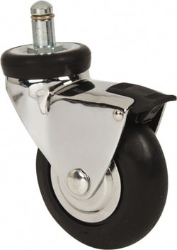 MSC&nbsp;Shepherd Swivel Caster, 3 in, Neoprene, Brake, Stem Mount