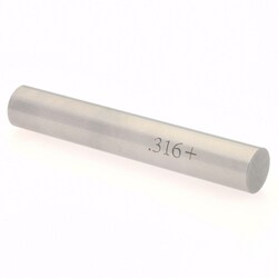 MSC&nbsp;Vermont Gage Class ZZ Plus Plug Gage, 0.3160 in Dia, 2.0000 in OAL, Tool Steel