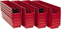 MSC&nbsp;Quantum Storage Hopper Shelf Bin, Polypropylene, Red, 50 Lb, 20-Pack