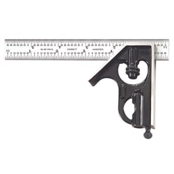 MSC&nbsp;Starrett Combination Square, 6 in, Square Head, 16R Graduations