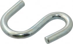 MSC&nbsp;Campbell S-Hook, Carbon Steel, Zinc Plated, 0.175 in Wire, 95 lb Capacity
