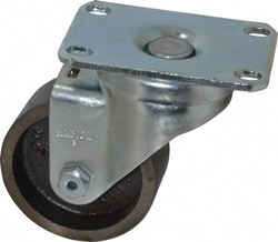 MSC&nbsp;Albion Swivel Top Plate Caster, 3 in Wheel Diameter, Cast Iron, 300 lb Capacity
