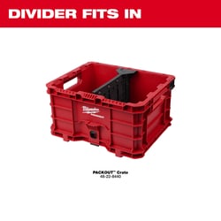 MSC&nbsp;Milwaukee Tool Crate, Plastic, Red, 18.7 in W, 50 lb Capacity