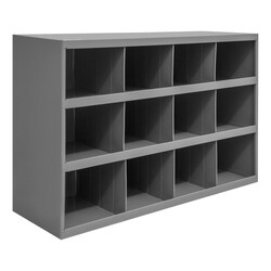 MSC&nbsp;Durham Large Opening Storage Bin, 12 Compartment, 12 in Deep, Gray