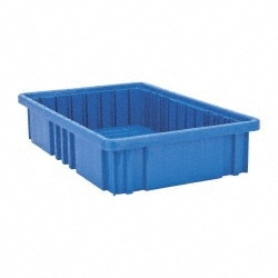 MSC&nbsp;Quantum Storage Storage Tote, Polypropylene, Dividable, Stacking, 75 lb Capacity, Blue