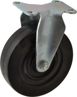 MSC&nbsp;Albion Rigid Top Plate Caster, Soft Rubber, 5 in Wheel Dia, 1-1/4 in Wheel Width, 175 lb Capacity