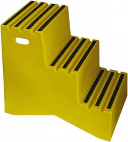MSC&nbsp;Diversified Plastics Step Ladder, 3 Step, Polypropylene, 500 lb Capacity, Yellow