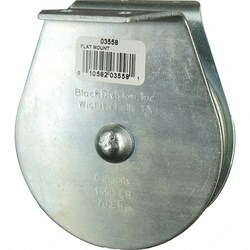 MSC&nbsp;Block Division Flat Standard Block, Single Sheave, 3-1/2 inch, 1,550 lb Load Limit