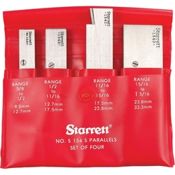 MSC&nbsp;Starrett Adjustable Parallel Set, 9/32 in Thick, 3/8 to 1-5/16 in Range, 4 Piece