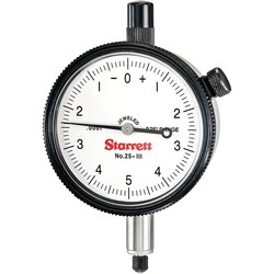 MSC&nbsp;Starrett Dial Indicator, 0.025 in Range, 0.0001 in Graduations, Jewel Bearing