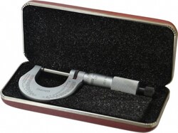 MSC&nbsp;Starrett Outside Micrometer, 0-1 in, 0.0001 in Graduation, Ratchet Stop Thimble, Carbide Face