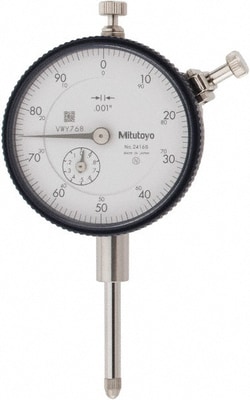MSC&nbsp;General Dial Drop Indicator, 1.0000 in Max Measurement, 0-100 Dial Reading, 0.001 in Graduation
