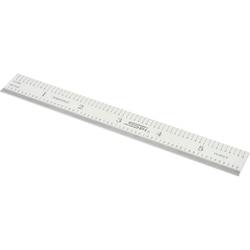 MSC&nbsp;SPI Steel Rule, 6 inch, Decimal/Metric Graduation, Rigid, Satin Chrome