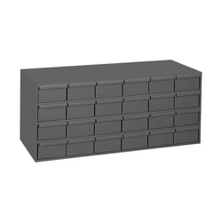 MSC&nbsp;Durham Small Parts Steel Storage Cabinet, 24 Drawer, Gray, Powder Coated
