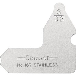 MSC&nbsp;Starrett Radius Gage, 3/32 Inch, Stainless Steel, Satin Chrome Finish