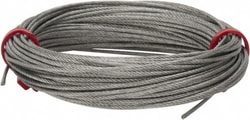 MSC&nbsp;Value Collection Aircraft Cable, 1/16 inch, 7 x 7 Strand, Galvanized