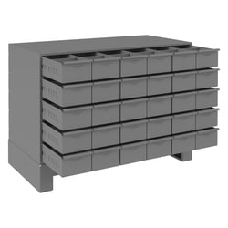 MSC&nbsp;Durham Small Parts Steel Storage Cabinet, 18 Drawer, Steel, Gray