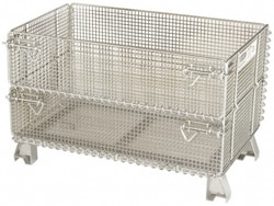 MSC&nbsp;Nashville Wire Bulk Storage Container, Steel, Basket-Style, Stacking