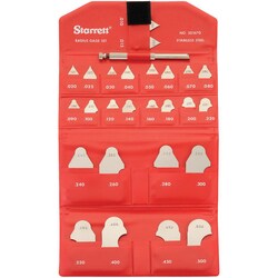 MSC&nbsp;Starrett Radius Gage Set, Stainless Steel, 0.01 to 0.5 in Radius