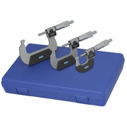 MSC&nbsp;Fowler Outside Micrometer Set, 0-4 inch, Ratchet Stop, Solid Carbide