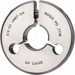 MSC&nbsp;GF Gage Threaded Ring Gage, 3/4-20 Thread, UNEF, Class 2A, Go/No Go
