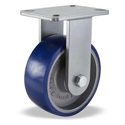 MSC&nbsp;Hamilton Rigid Top Plate Caster, Polyurethane, 8 in. Wheel, 2,000 lb. Capacity, 1 ea.