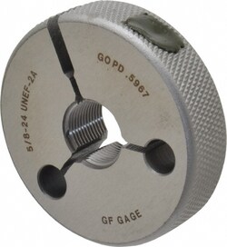 MSC&nbsp;Vermont Gage Thread Ring Gage, 5/8-24, 2A, GO, 1 ea.
