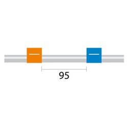 Glass Expansion&nbsp;Contour Flared End PVC Pump Tube 2tag (95mm) 0.25mm ID Orange/Blue (PKT 6)