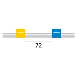 Glass Expansion&nbsp;Contour Flared End MH Pump Tube 2tag (72mm) 1.52mm ID Yellow/Blue (PKT 6)