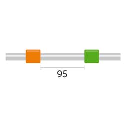 Glass Expansion&nbsp;Contour Flared End PVC Pump Tube 2tag (95mm) 0.38mm ID Orange/Green (PKT 6)