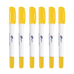 GA International&nbsp;Dual Point Cryogenic Waterproof Permanent Marker Yellow 6/pack