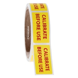 GA International&nbsp;Warning Labels for General Laboratory Use - “Calibrate Before Use” 1