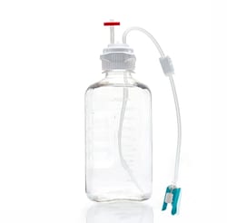 Foxx Life Sciences&nbsp;EZBio MTO Single Use (SUT) Media Bottle Assembly, 2L, PC, 53B VersaCap with Overmolded Platinum-Cured Silicone Tubing, Vented Port with Dip Tube and MicroCNX, Closed System Fluid Transfer System, Sterile, 10/Case