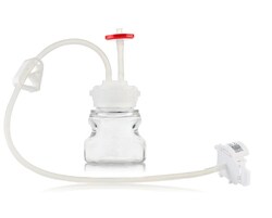 Foxx Life Sciences&nbsp;EZBiopure TR Single Use (SUT) Media Bottle Assembly, 125mL, PS, GL45 wide mouth VersaCap with Over molded Platinum Cured Silicone Tubing, Vented Port with Diptube & CPC AQS, Closed System Transfer Assembly, Sterile, 10/CS