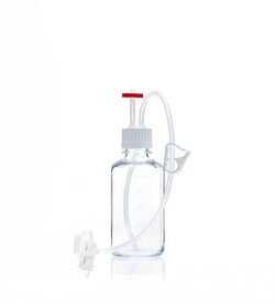 Foxx Life Sciences&nbsp;EZBio MTO Single Use (SUT) Media Bottle Assembly, 500mL, PC, 38-430 VersaCap with Over molded Platinum-Cured Silicone Tubing, Vented Port with Dip Tube and CPC AQS, Closed System Fluid Transfer System, Sterile, 10/Case