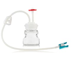 Foxx Life Sciences&nbsp;EZBiopure TR Single Use (SUT) Media Bottle Assembly, 125mL, PETG, GL45 wide mouth VersaCap with Over molded Platinum Cured Silicone Tubing, Vented Port with Dip Tube & MicroCNX, Aseptic Transfer Assembly, Sterile, 10/CS